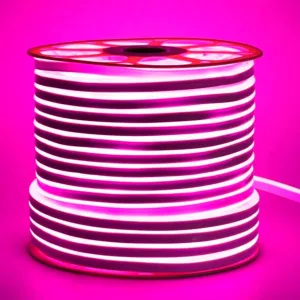 Pink Neon Flex 220V 240V 8x16mm 120LEDs/m IP65 Waterproof with UK Plug