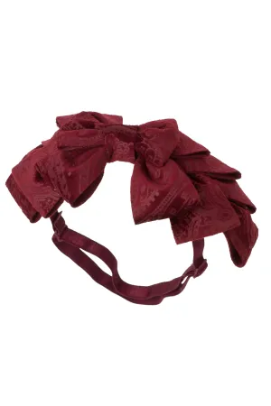 Pleated Ribbon Wrap - Burgundy Paisley Suede