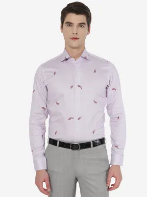 Purple Printed Slim Fit Party Wear Shirt | Wyre